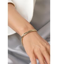 14 Ayar Altın Gurmet Zincir Bileklik 6,10 mm (Rose)