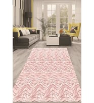 Dijital Kaymaz Taban Yıkanabilir Modern Renkli Salon Halısı Mutfak Halısı Yolluk ND-HT-730 (Pembe)