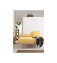 Çift Kişilik 160x200 Sarı Ranforce Lastikli Fitted Çarşaf Takımı