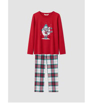 LCW DREAM Kırmızı Yılbaşı Temalı Kadın Pijama Takımı