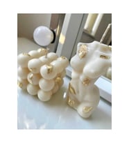 Varak Desenli Bubble ve Kadın Büst Soya Wax Mum Seti (Çok Renkli)