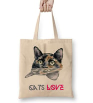 Cats Love Kedi Bez Çanta Uzun Saplı