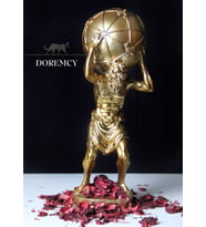 Doremcy Dekoratif Atlas Gümüş Biblo Obje Aksesuar Hediyelik (Gold)