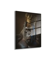 Temperli Gerçek Cam Tablo King Kong Kral Goril Portresi
