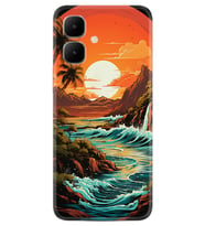 Infinix Smart 10 Kılıf Boutique Baskılı Resimli Retro Mountain Pcode -079