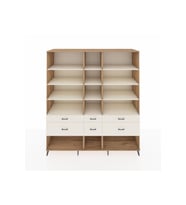 Kronos Dolap 12 Raflı 6 Çekmeceli  220x59x243 Çam-Aytaşı/Aytaşı