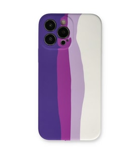 Apple İphone 13 Pro Kılıf Ebruli Lansman Silikon - Mor-beyaz