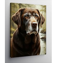 Kanvas Tablo Av Köpeği Ve Nehir
