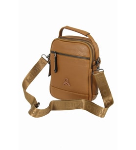 M 426 Mega Bag Suni Deri Bodybag Omuz Çantası Taba
