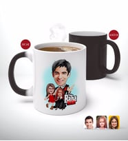 BK Gift Kişiye Özel Godfather Baba ve Kızlar Karikatürlü Sihirli Kupa Bardak-1 (Beyaz)