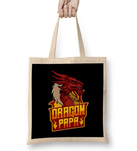Awesome Dragon Papa Fearsome Dragon Fantasy Dad Bez Çanta Uzun Saplı