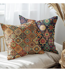 eJOYA Etnik Tasarımlı 2'li Yastık İçi Ve Kırlent Kılıfı 45cm 113525