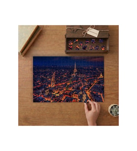 Gece Manzarası - Paris - Eyfel Kulesi Tasarımı 240 parça Ahşap Puzzle Ahşap Kutuda MP04056