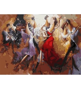 Klasik Müzik partisi 2 Sayılarla Boyama Seti 40x50 cm (Tuvale Gerili)