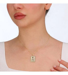 Kişiye Özel 925 Ayar Gümüş Tasarım The Mom Tarot Kolye Sevgiliye Hediye (Gold)