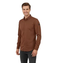 Erkek Spor Slim Fit Uzun Kol Petek Fitilli Gömlek BGL-ST04824 (Taba)