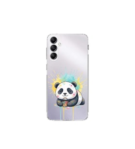 Samsung Galaxy A24 ile Uyumlu Splash Panda Tasarımlı Şeffaf Silikon Kılıf