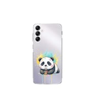 Samsung Galaxy A24 ile Uyumlu Splash Panda Tasarımlı Şeffaf Silikon Kılıf