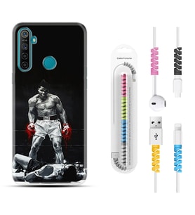 Realme 5i 5 Pro 6i 7 Pro 8 Kılıf Kablo Koruma Spiral Silikon Moon Baloon 1369