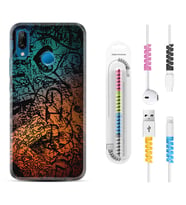 Huawei P20 Lite Mate 10 20 Lite Pro P40 Lite KılıfKablo Koruma Spiral Silikon İşaretler Tuval 1716
