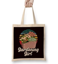 Gardening Girl Garden Gardener Landscaper Plants Flowers Bez Çanta Uzun Saplı
