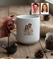 Kişiye Özel Karikatür Yemek Yapan Romantik Çift Kupa Bardak Sevgililer Günü Hediyesi