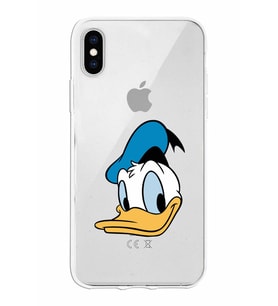 Apple iPhone XS Uyumlu Kapak Donald Duck Tasarımlı Şeffaf Silikon Kılıf