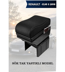 renault clio 3 2010 kol dayama Lüks geniş model Yastıklı Siyah Deri