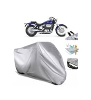 Honda Shadow Spirit 750  Arka Çanta (bağlantı Tokalı) Uyumlu SolarBlock  Motosiklet Brandası Örtüsü (Siyah)