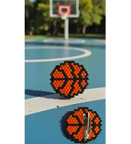 Miyuki Boncuk El Yapımı Basketbol Topu Broş - Yaka İğnesi