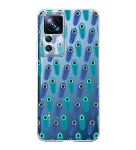 PrintiFy Xiaomi Mi 12T Pro ile Uyumlu Nazar Boncuğu 4 Baskılı Kamera Korumalı Şeffaf Silikon Kılıf