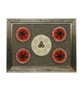 e38 EL İŞÇİLİĞİ  MÜHÜRLER DÖVME KEÇE TABLO 83*64 CM -6436