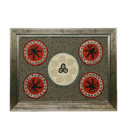e38 EL İŞÇİLİĞİ  MÜHÜRLER DÖVME KEÇE TABLO 83*64 CM -6436