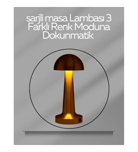 Mey İthalat® USB Şarjlı Dokunmatik LED Masa Lambası – 3 Renk Modu & Dimmer