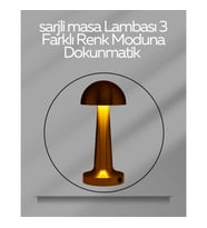 Mey İthalat® USB Şarjlı Dokunmatik LED Masa Lambası – 3 Renk Modu & Dimmer