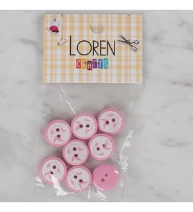 Loren Crafts pembe 8 li balık düğme - 571