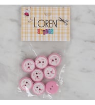 Loren Crafts pembe 8 li balık düğme - 571