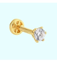 Altın Tektaş Tragus Piercing 14 Ayar