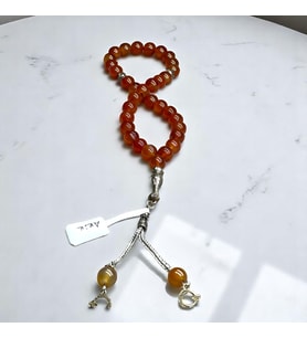 Akik Doğaltaş Tesbih Bordo 30 CM