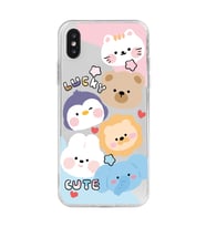 Iphone XS MAX Uyumlu Cute Animals Tasarımlı Şeffaf Telefon Kılıfı