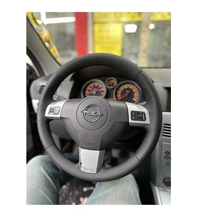Opel Astra H Araca Özel Direksiyon Kılıfı Siyah Dikişli ( ORJİNA Derisi SÖKÜLÜP YAPILACAKTIR )