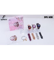 Akıllı Saat Sp6 Mini Akıllı Süper Amoled Kadın Kol Saati 3 Kordon ve Süper Bileklik Hediyeli (Rose Gold Altın)
