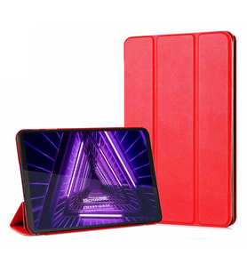 Microsonic Lenovo Tab M10 Plus 3.Nesil 10.6`` Kılıf (TB-125F-TB-128F) Slim Translucent Back Smart Cover Kırmızı