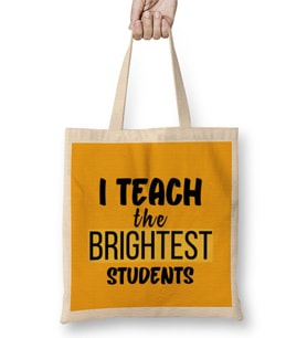 Teacher Gift-Learning Inspire-Science Student School Inspirational KIDS WOMEN Men Bez Çanta Uzun Saplı