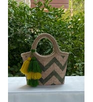 Çocuk Plaj Çantası Yeşil Zigzag