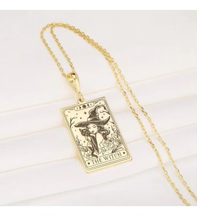 Kişiye Özel The Witch Tarot Kolye 925K Gümüş (Gold)