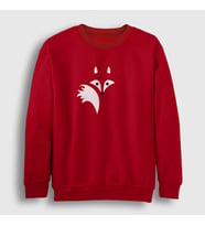 Presmono Unisex Kırmızı Fire Fox Tilki Sweatshirt 367591tt