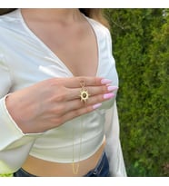 Kişiye Özel 925 Ayar Gümüş Şık Güneş Kolye (Gold)