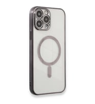 Apple İphone 13 Pro Max Kılıf Magneticsafe Lazer Silikon - Siyah