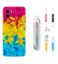 Vivo Y15S Y32 Y33S Y51 Y53S Kılıf Kablo Koruma Spiral Silikon Yapraklar 1634